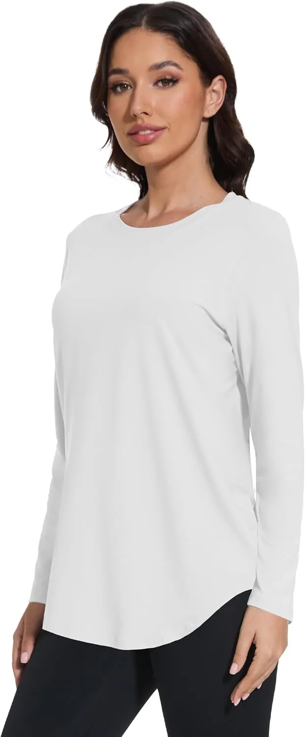 1/4 Pack Womens Long Sleeve Tunic Tops for Leggings Loose Fit Tee Shirts Crew Neck Plus Size T Shirts Blouses Tops
