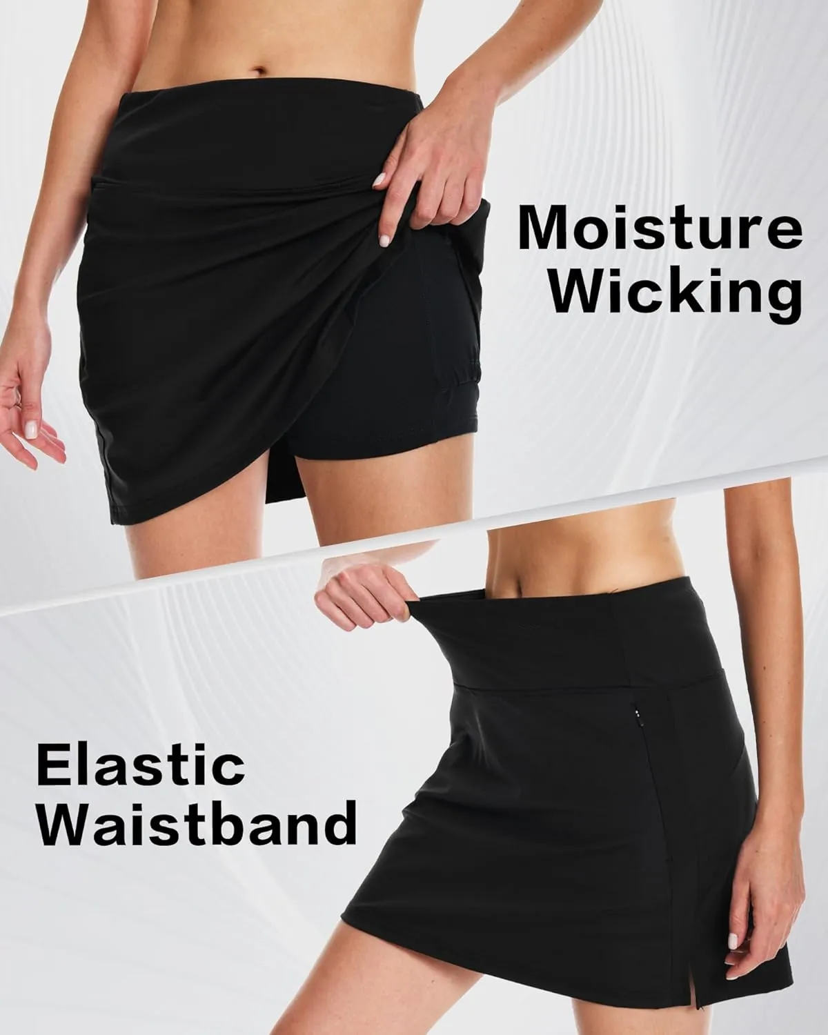 16" Golf Skorts Skirts for Women with Zipper Pockets Women's High Waisted Tennis Skirt Athletic Skort