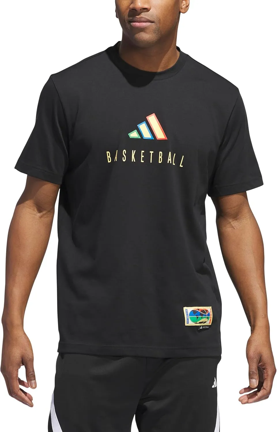 adidas Men's Tall Size Worldwide Hoops Logo Graphic Basketball T-Shirt
