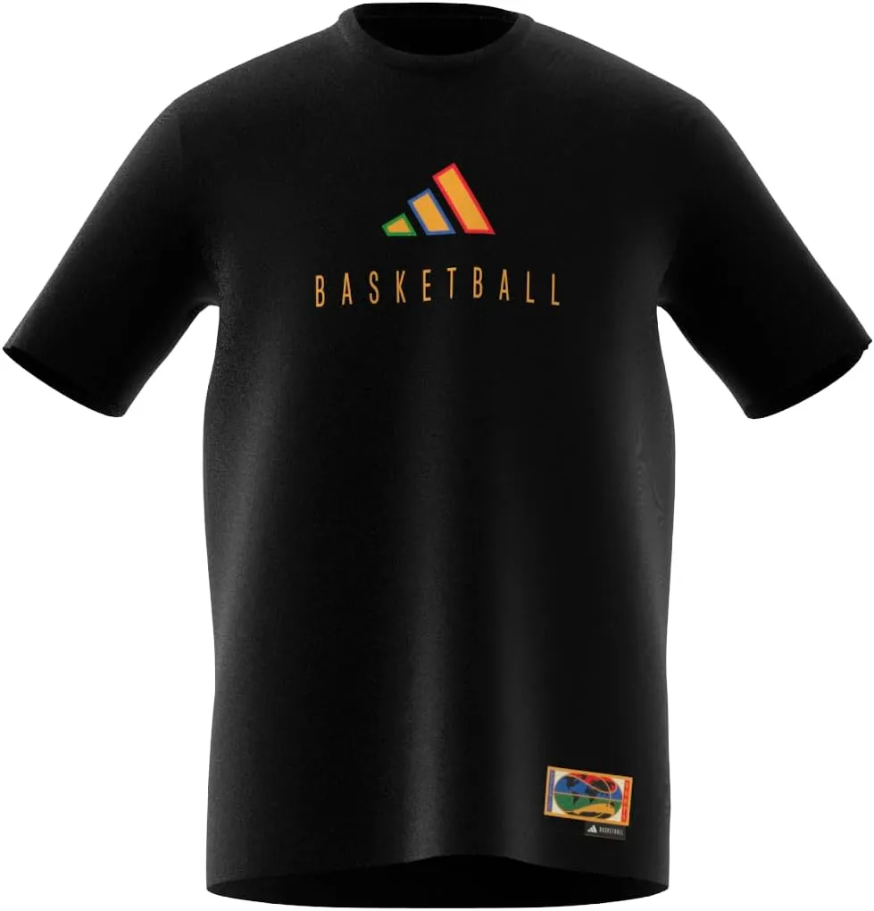 adidas Men's Tall Size Worldwide Hoops Logo Graphic Basketball T-Shirt