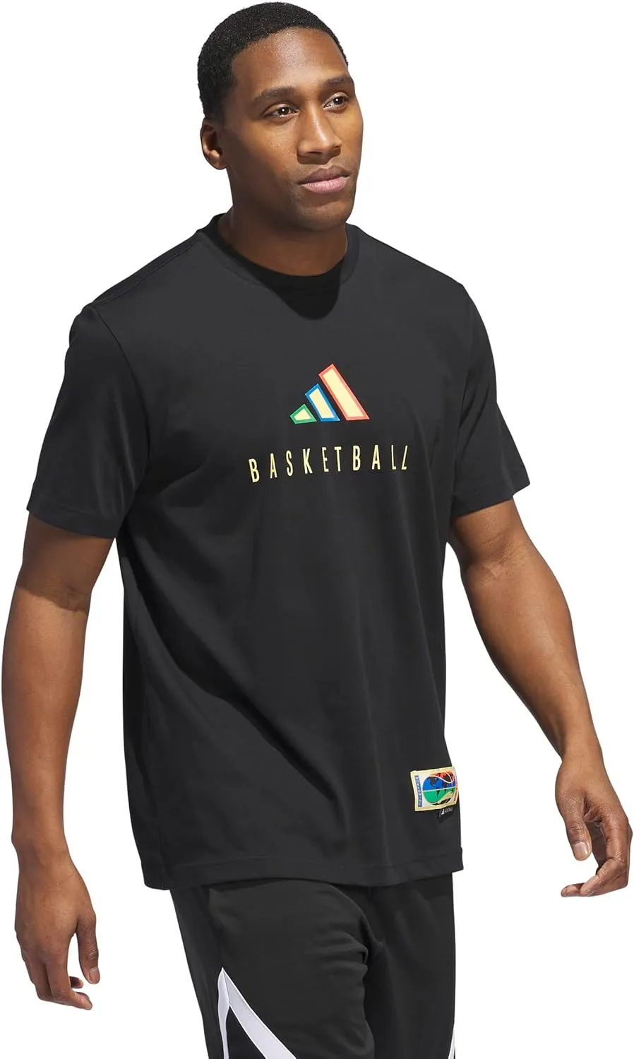 adidas Men's Tall Size Worldwide Hoops Logo Graphic Basketball T-Shirt