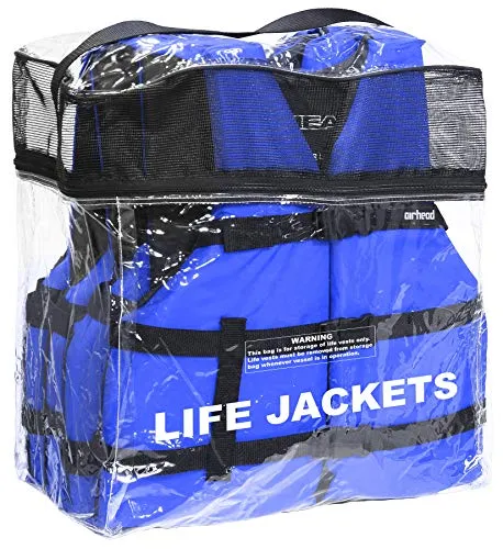 Airhead Adult General Purpose Life Jacket-4 Pack, Blue (10002-25-A-BL)