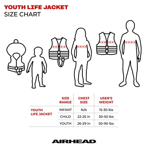 Airhead Youth Trend Life Vest, Hot Pink/Sky Blue