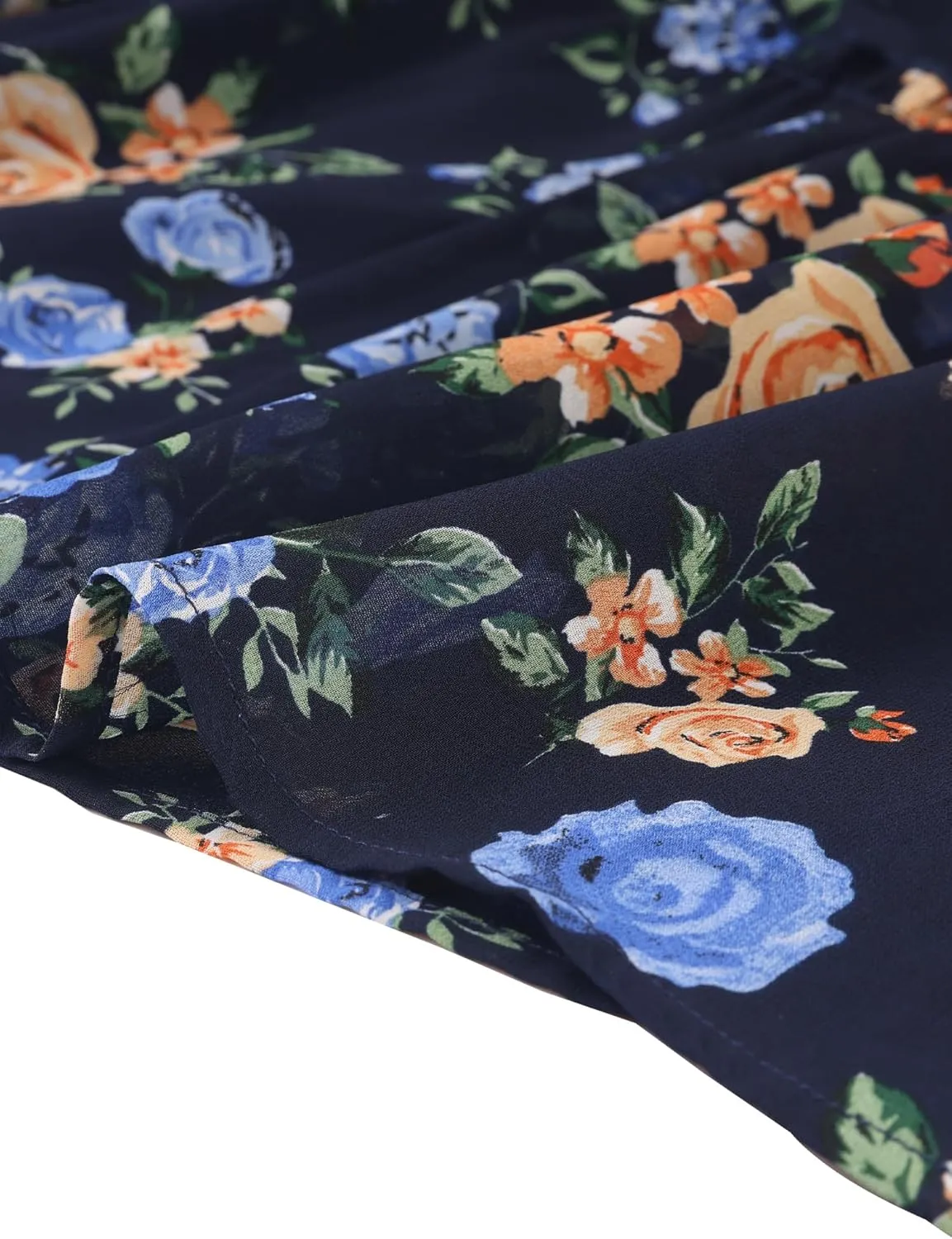 Allegra K Women's Floral Skirts Chiffon A-line Long Tiered Ruffle Boho Midi Skirt XS-3XL