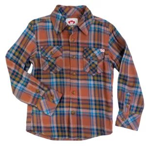 Appaman - Boys Flannel Shirt in Clay/Jewel Plaid
