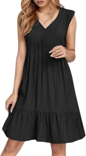 Beach Dresses for Women 2025 Summer V Neck Sleeveless Sundress Flowy Vacation Hawaiian Dresses Cute Cover Ups