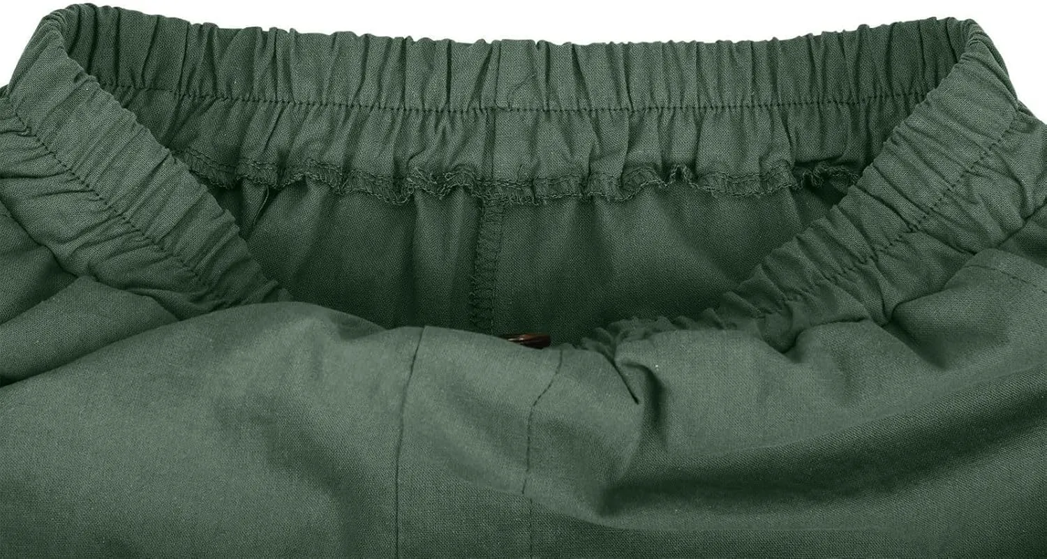 Bermuda Linen Shorts for Women Summer Wide Leg Knee Length High Waisted Shorts Casual Workout Long Short with Pockets