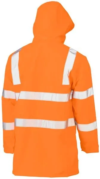 Bisley Taped Hi Vis Rail Wet Weather Jacket (BJ6964T)-Rail Orange
