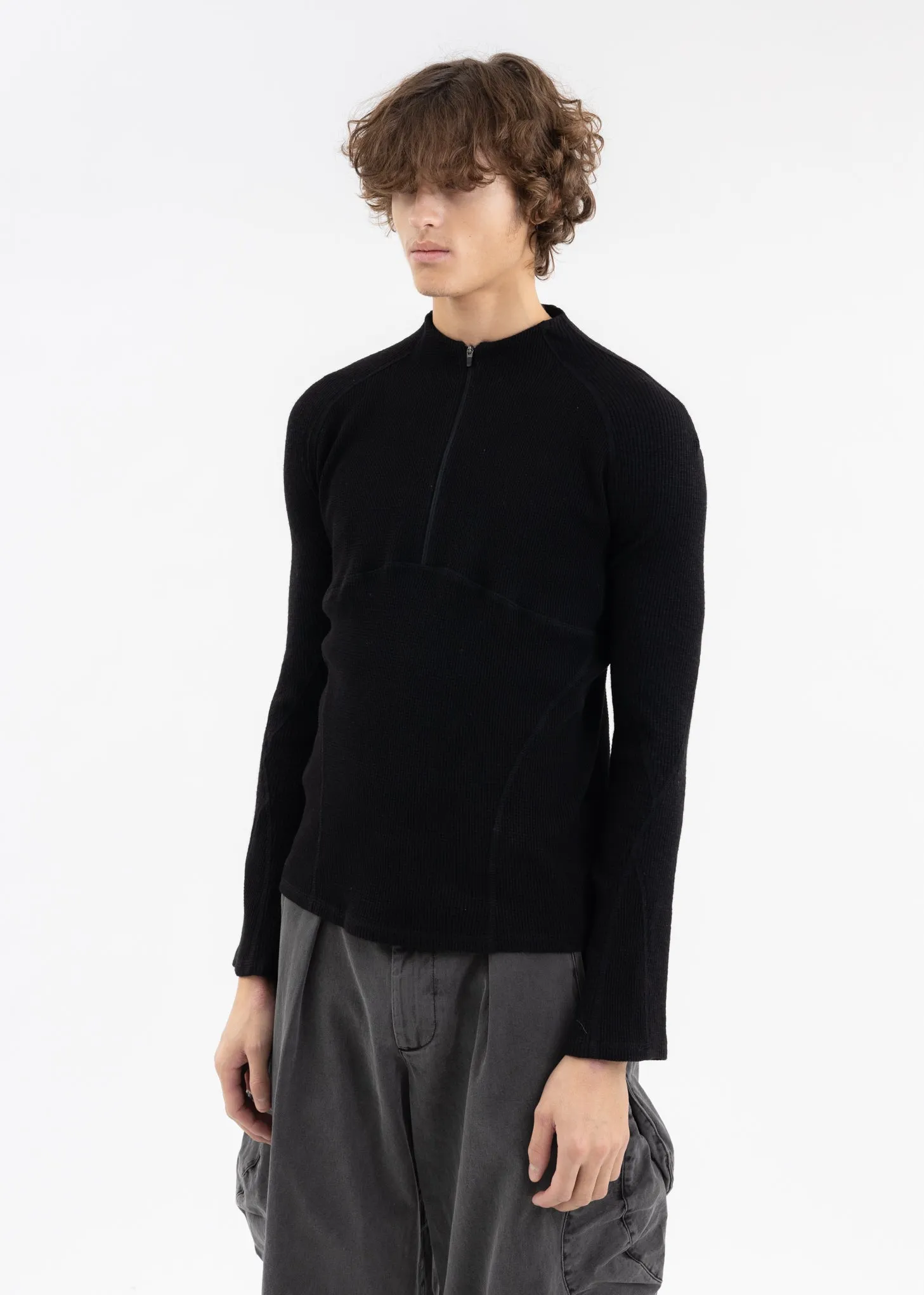 BLACK HALF-ZIP THERMAL