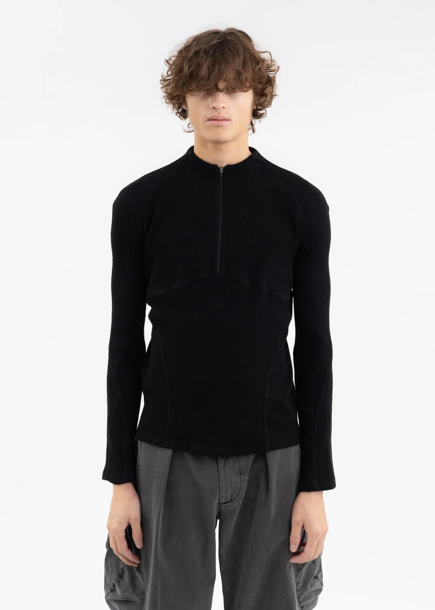 BLACK HALF-ZIP THERMAL
