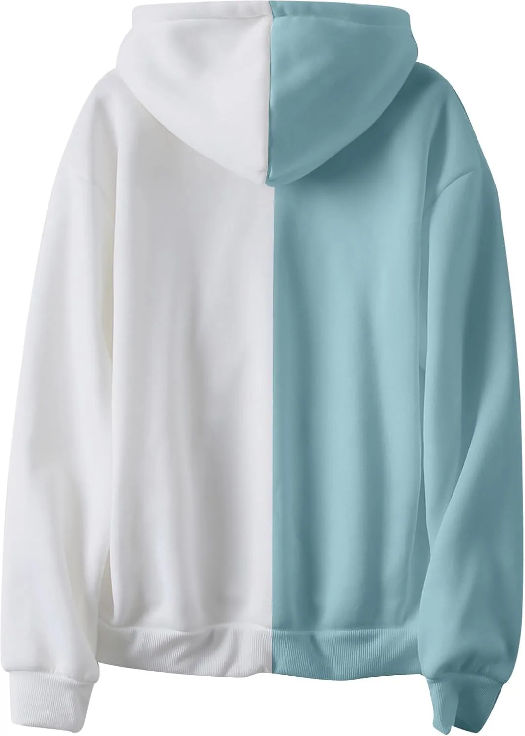 BTDECLAR 2023 Fashion Color Block Hoodie for Women Casual Long Sleeve Oversized Sweatshirts Pocket Zip Up Hoodies Jacket Tops
