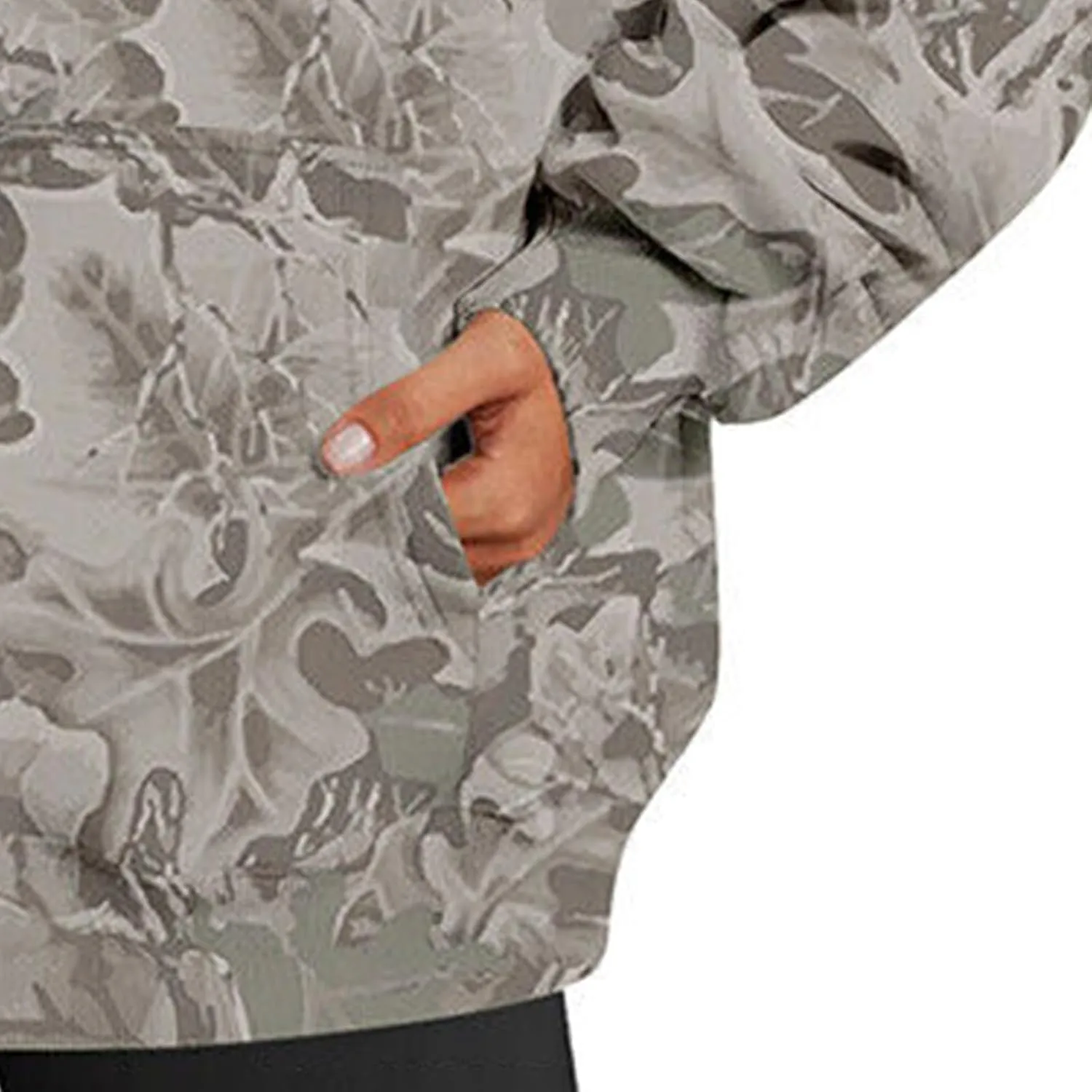 Camo Hoodie for Women Fleece Oversized Maple-Leaf Long Sleeve Sweatshirt Fall Pullover Hoodies with Kangaroo Pocket