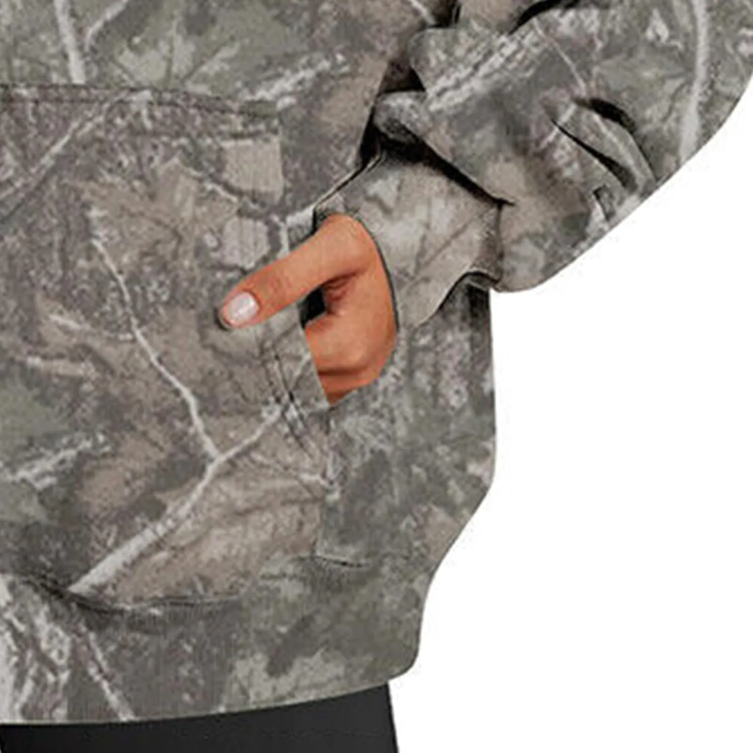 Camo Hoodie for Women Fleece Oversized Maple-Leaf Long Sleeve Sweatshirt Fall Pullover Hoodies with Kangaroo Pocket