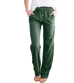 Cargo Pants for Women Winter Fleece Work Palazzo with Pockets Wide Leg High Waisted