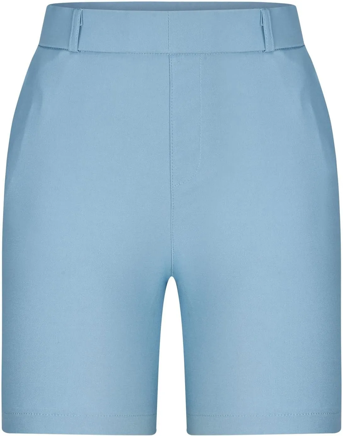 Chino Shorts for Women Comfy Casual Slim Fit Pull On Knee Length Shorts Solid Lounge Bermuda Shorts with Pockets