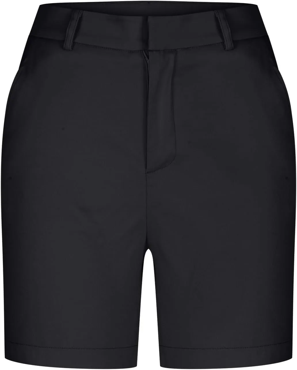 Chino Shorts for Women Comfy Casual Slim Fit Pull On Knee Length Shorts Solid Lounge Bermuda Shorts with Pockets