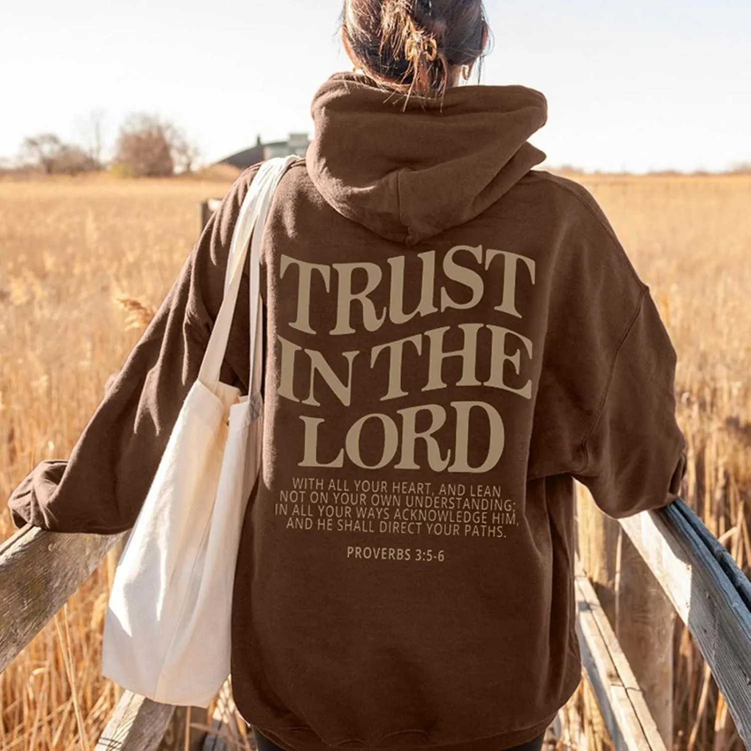 Christian Sweatshirts For Women Trust In The Lord Jesus Hoodies Faith Bible Verse Long Sleeve Oversized Hoodies
