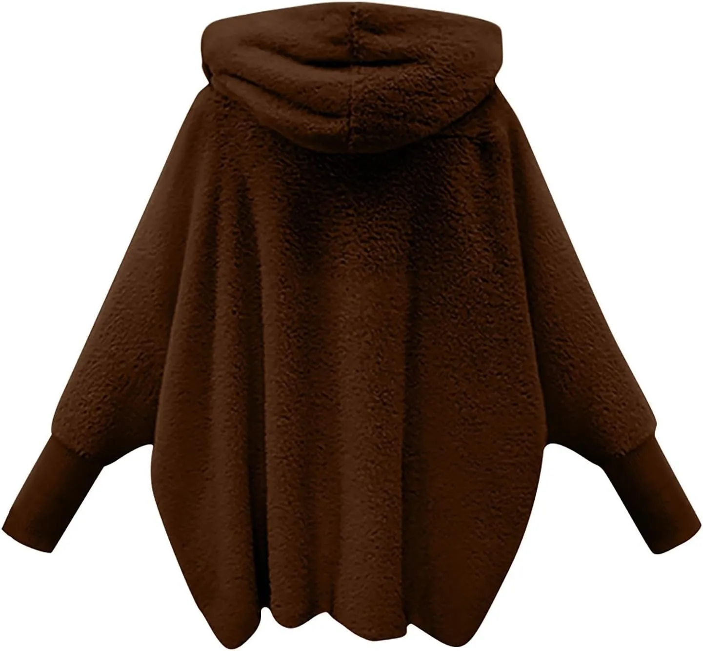 COTECRAM Women's 2024 Winter Fuzzy Batwing Sleeve Fleece Open Front Hooded Cardigans Jacket Oversized Sherpa Coats Outerwear