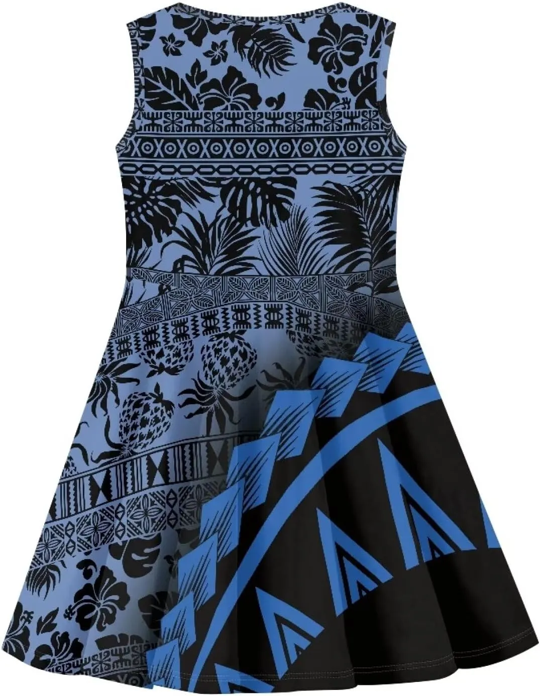 Crew Neck Casual Dress Polynesian Tribal Tapa Totem Girls Dress Boho Beach Casual Midi Dresses Party Dress
