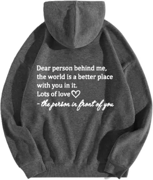 Dear Person Behind Me Hoodie Sweatshirts Letter Pullover Tops Trendy Comfort Sweatshirts Cute Fall Fashion Clothes