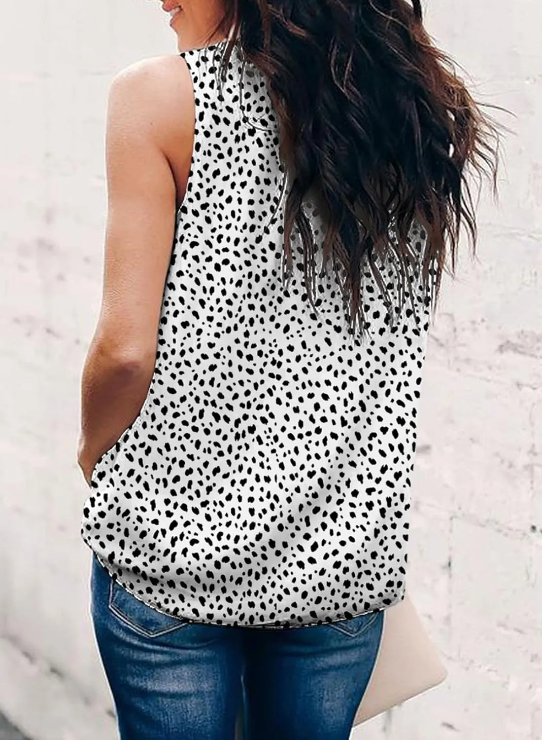 Dokotoo Womens Casual Sleeveless Shirts Halter Neck Leopard Print Tank Top and Blouses