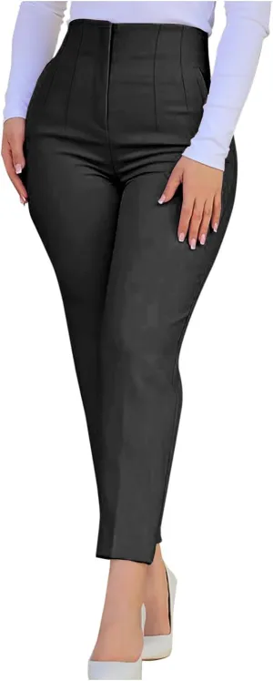Dress Pants for Women Casual High Waist Work Office Pants Slim Fit Tummy Control Business Ankle Length Trousers