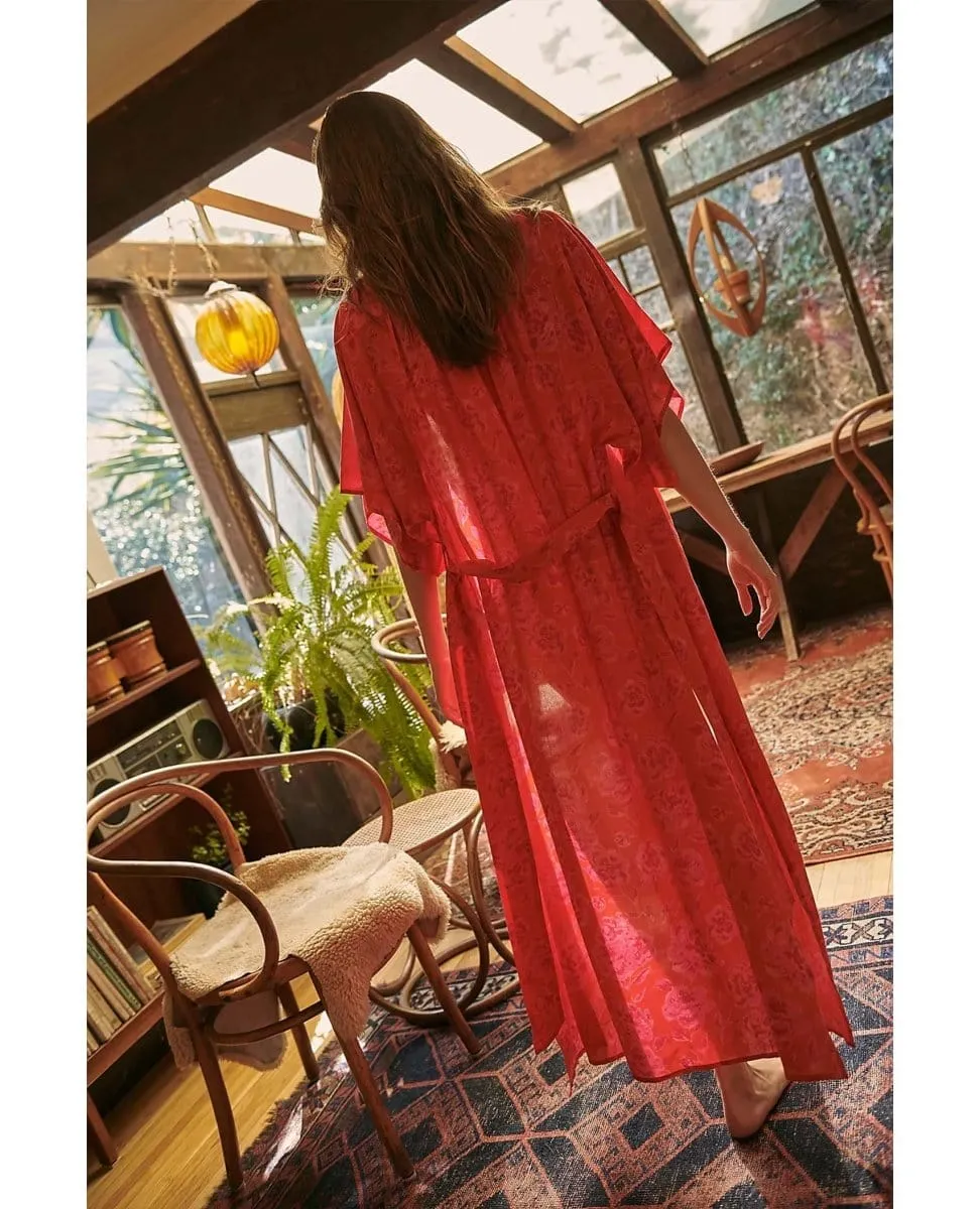 Electro Floral Kimono Neon Pink