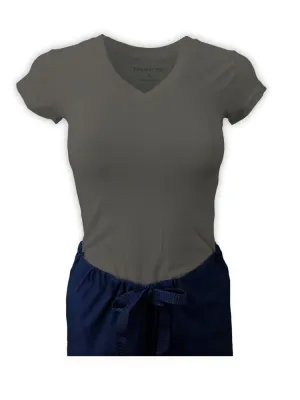 Flexibilitee Women's V-Neck Short Sleeve Tee | Heather Grey