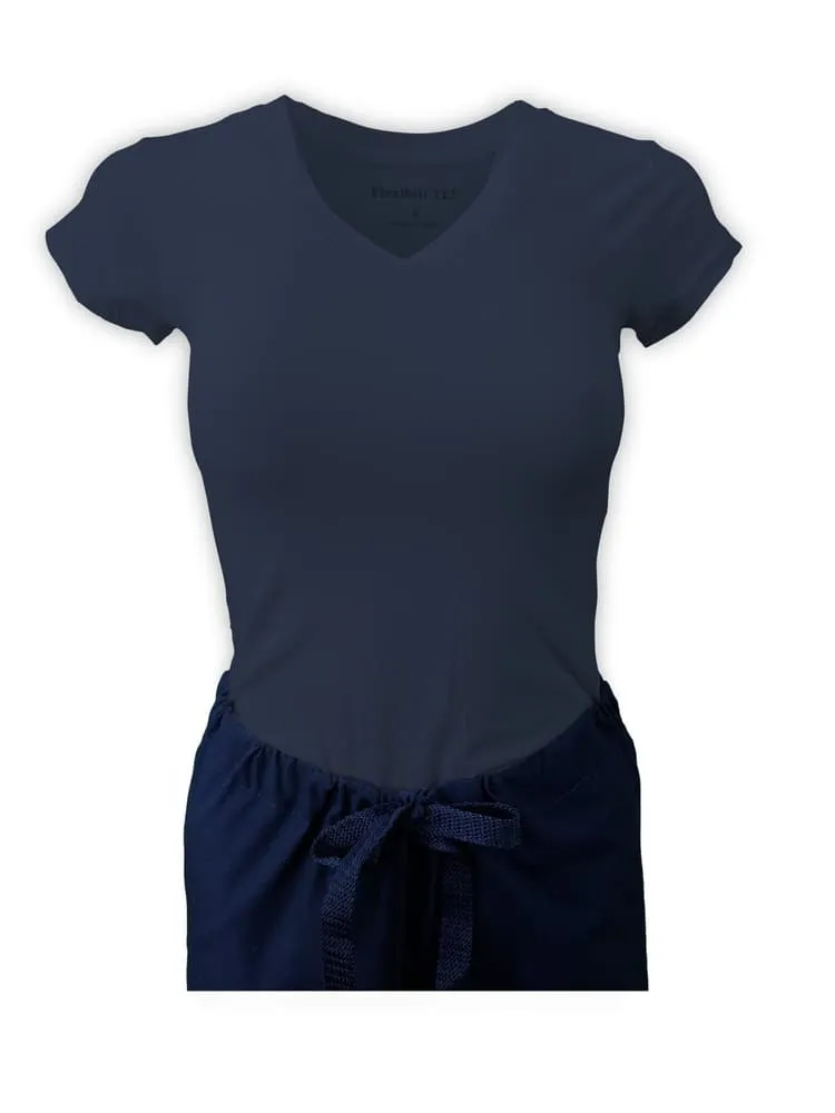 Flexibilitee Women's V-Neck Short Sleeve Tee | Navy