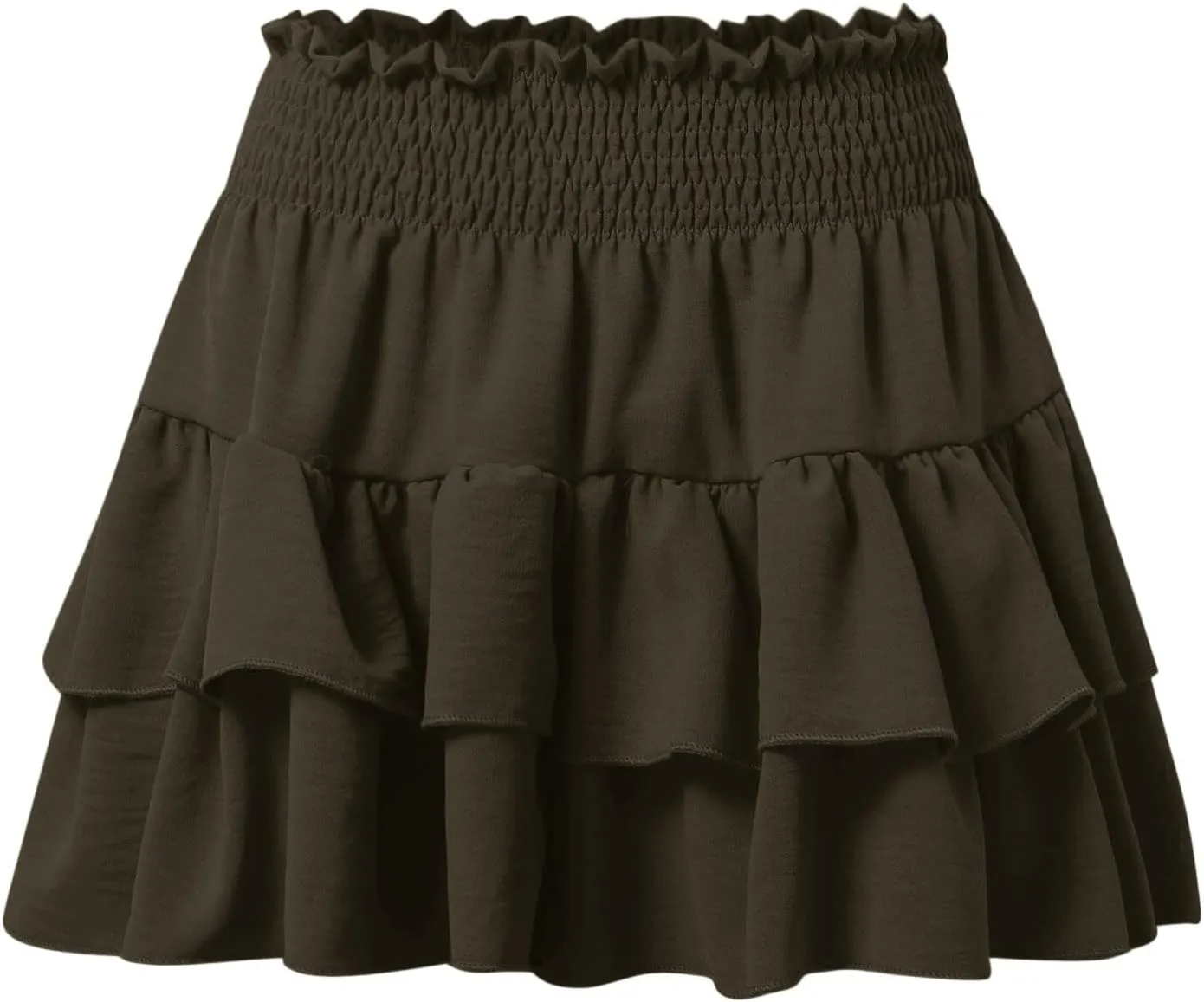 Flowy Running Shorts for Women High Waisted Solid Color Summer Tennis Skirts Trendy Casual Boho Ruffled Tiered Skort