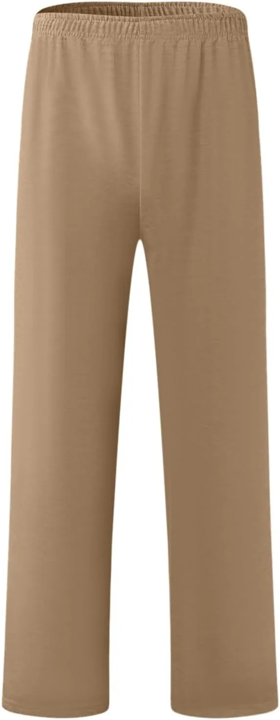 FZVYD Mens Sweatpants Pants Casual Jogging Sports Elastic Lightweight Wide Leg Long Straight Lounge Trousers with Pockets