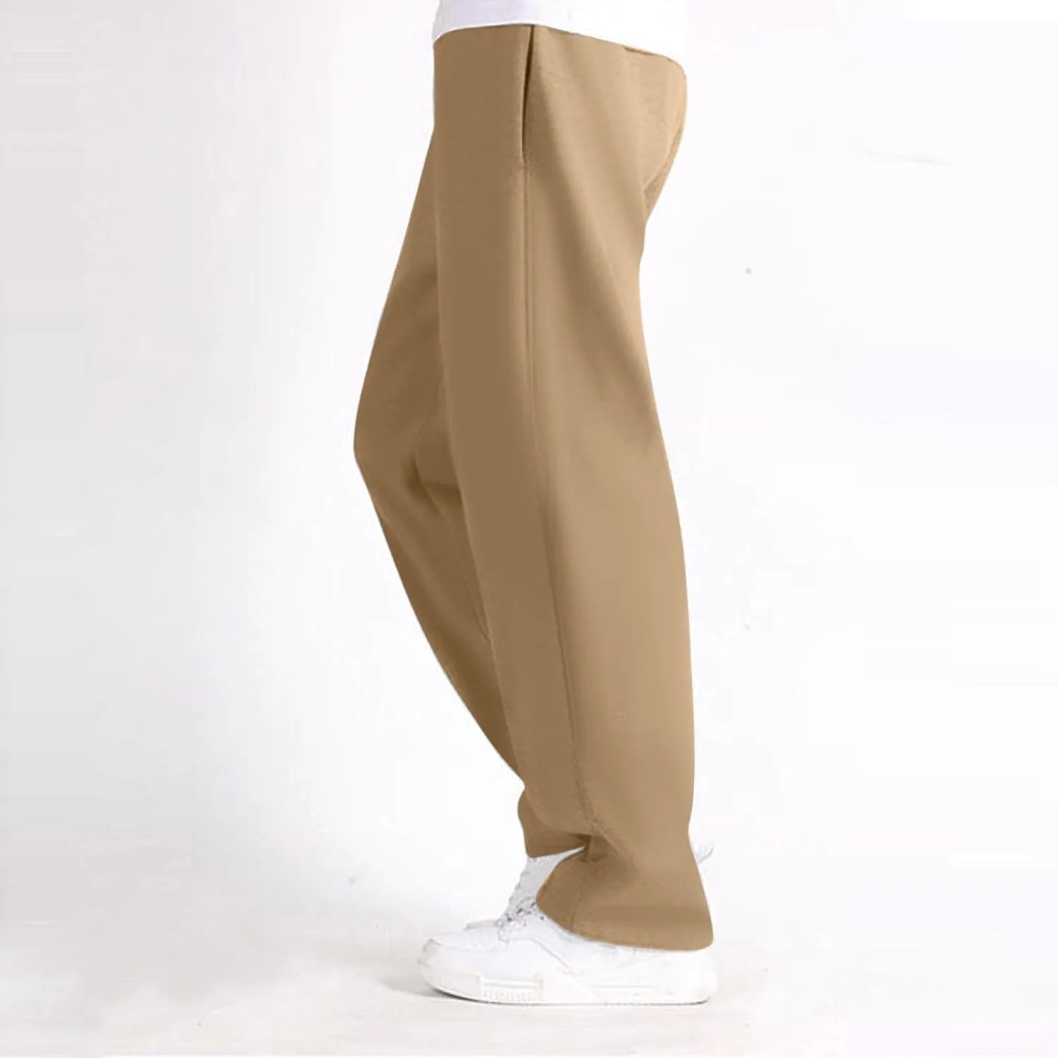 FZVYD Mens Sweatpants Pants Casual Jogging Sports Elastic Lightweight Wide Leg Long Straight Lounge Trousers with Pockets