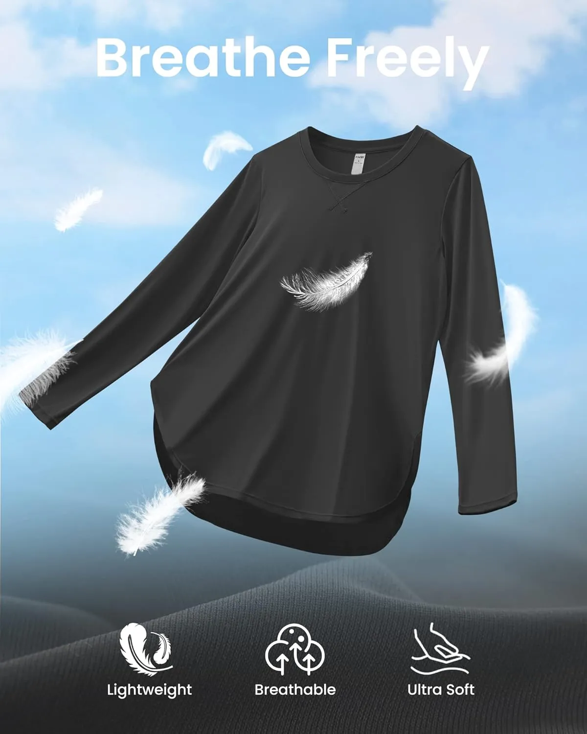 G4Free Women's UPF 50  UV Shirts Long Sleeve Workout Sun Shirt Outdoor Gym Hiking Tops Quick Dry Lightweight