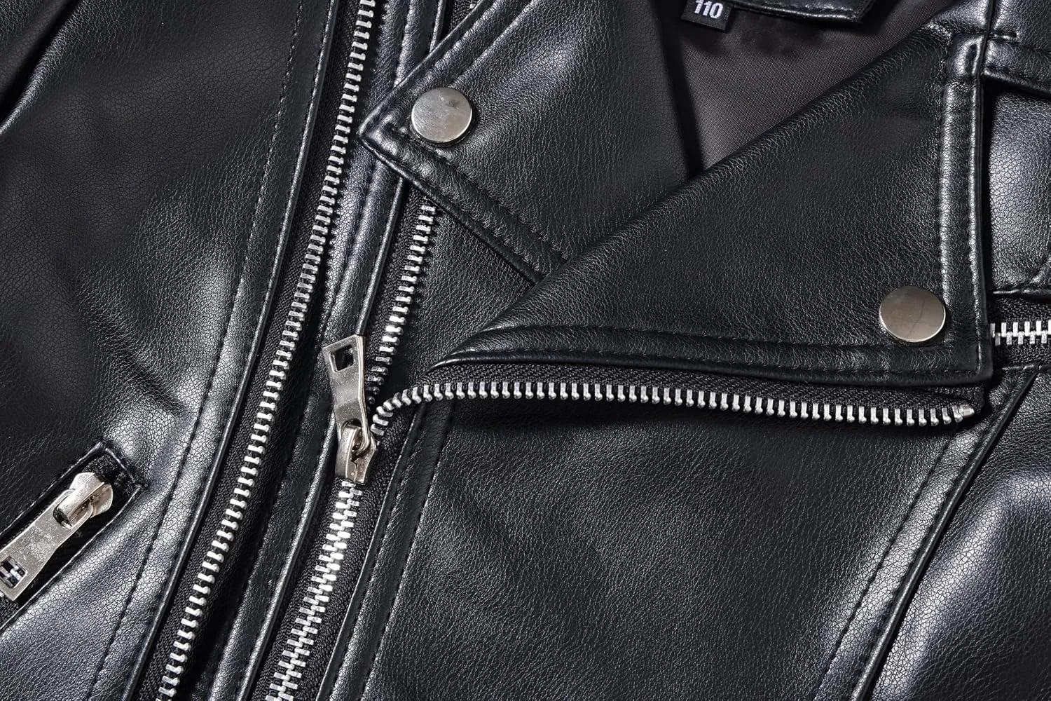 Girls Boys Biker Jacket Faux Leather Rivets Leather Motor Jacket Coat For Kids 3-16Years