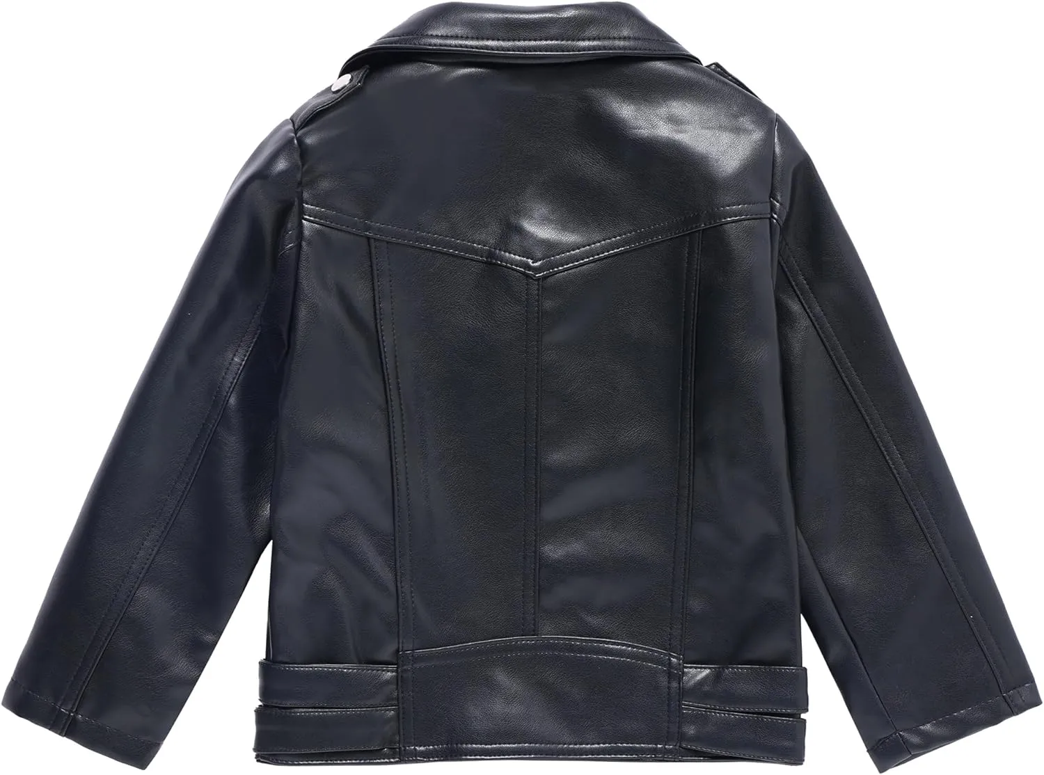 Girls Boys Biker Jacket Faux Leather Rivets Leather Motor Jacket Coat For Kids 3-16Years