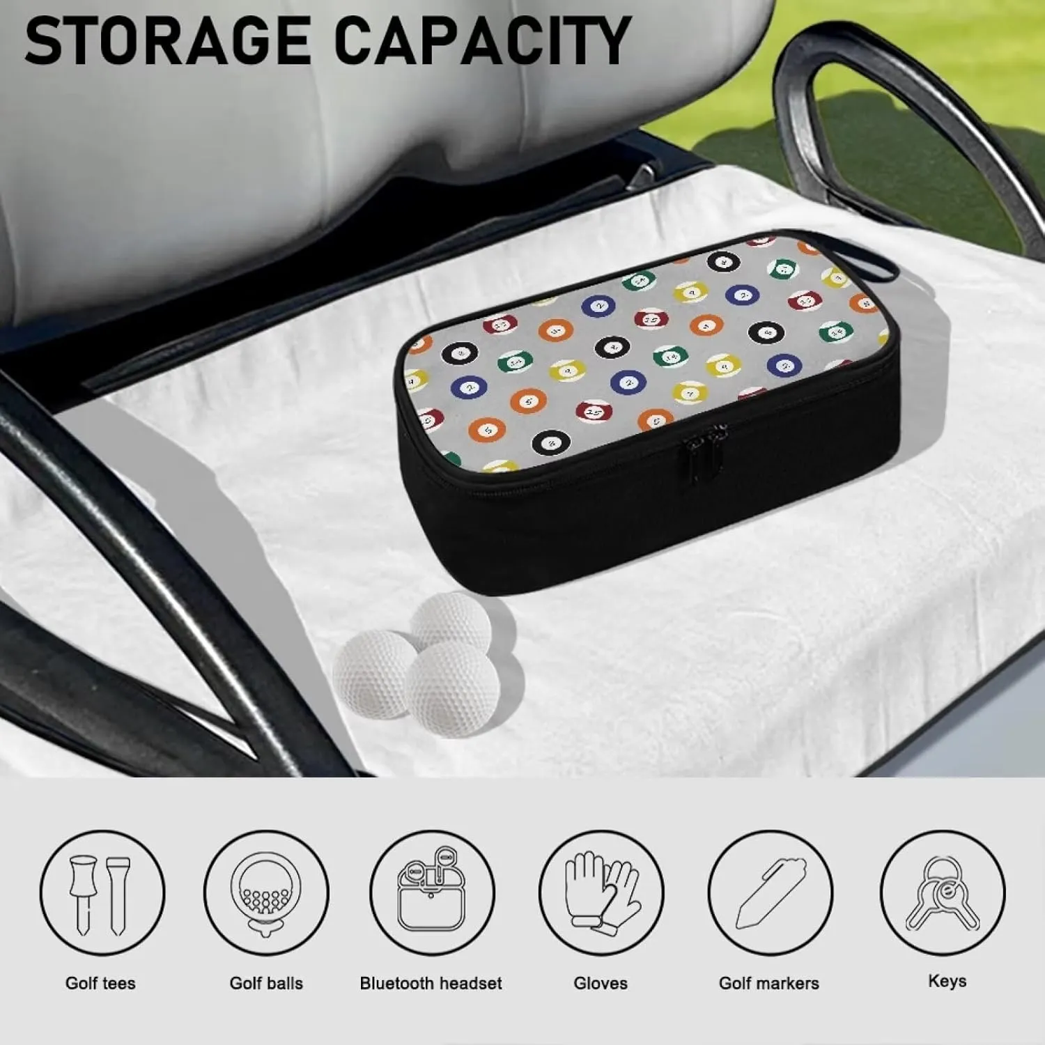 Golf Ball Bag Pouch, Golf Essentials Accessory Bag, Golf Valuables Pouch Golf Gifts for Men Golf Accessories Case Bag