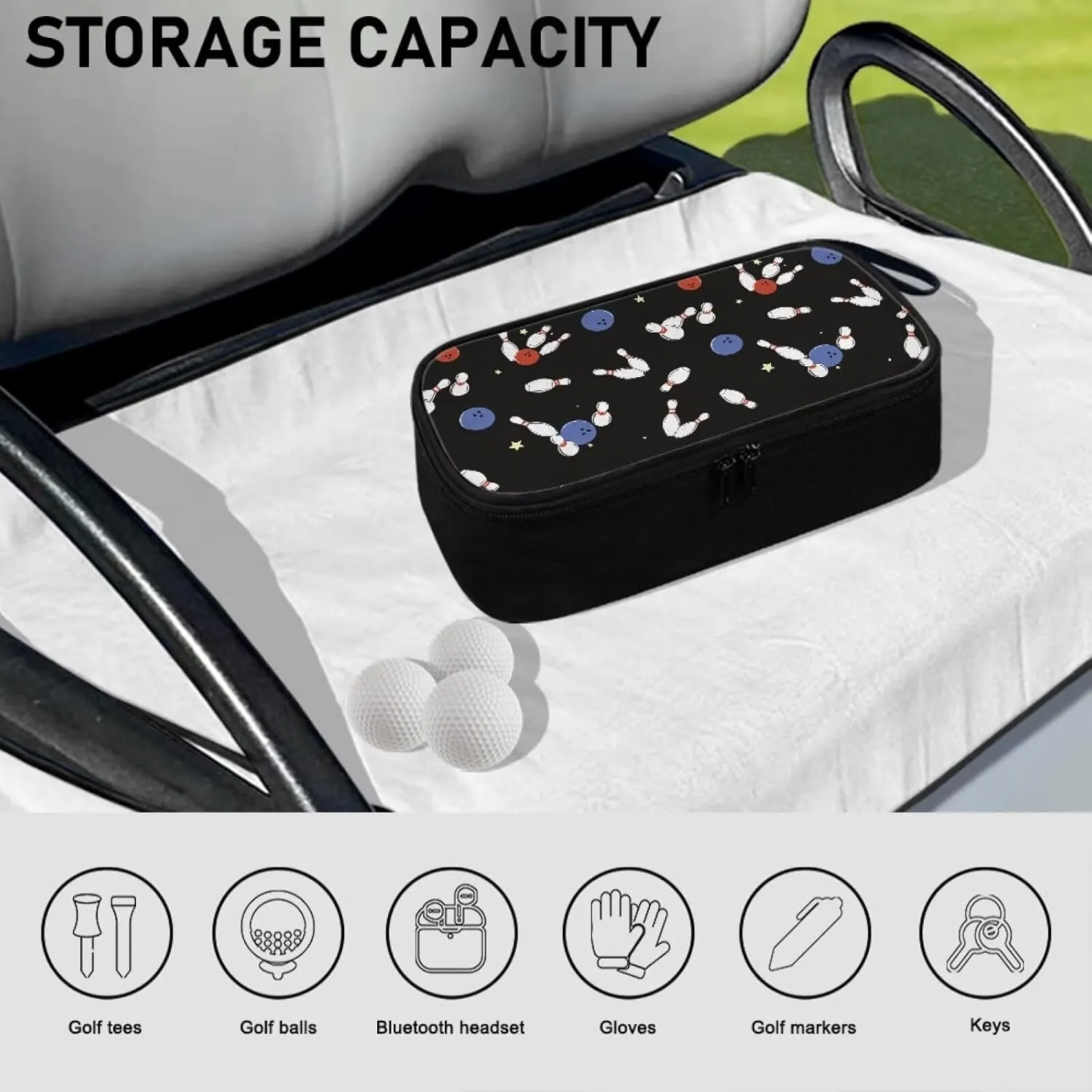 Golf Ball Bag Pouch, Golf Essentials Accessory Bag, Golf Valuables Pouch Golf Gifts for Men Golf Accessories Case Bag