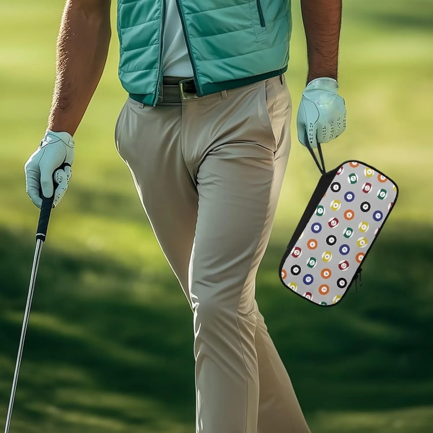 Golf Ball Bag Pouch, Golf Essentials Accessory Bag, Golf Valuables Pouch Golf Gifts for Men Golf Accessories Case Bag