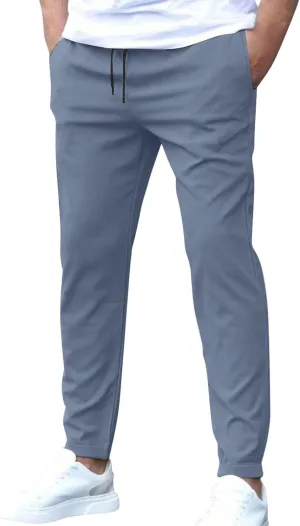 Golf Joggers Pants Men Slim Fit Elastic Waist Casual Pants Drawstring Stretch Tapered Pant with Pockets Casual Joggers