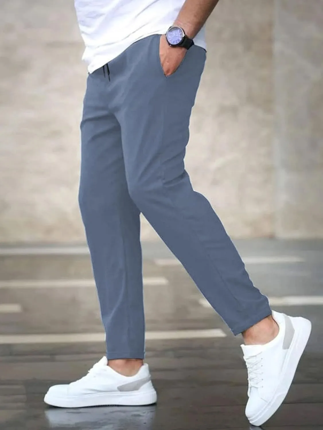 Golf Joggers Pants Men Slim Fit Elastic Waist Casual Pants Drawstring Stretch Tapered Pant with Pockets Casual Joggers