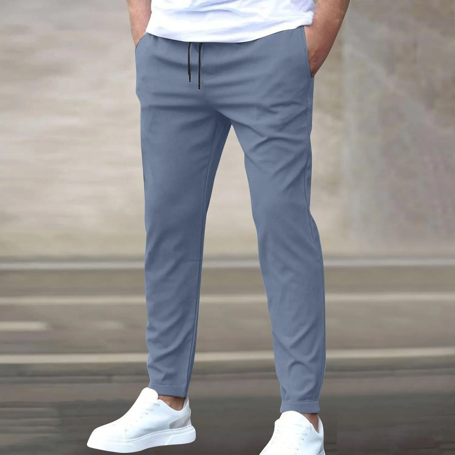 Golf Joggers Pants Men Slim Fit Elastic Waist Casual Pants Drawstring Stretch Tapered Pant with Pockets Casual Joggers