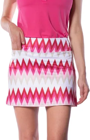 GOLFTINI Printed Pull-On Straight Skort 17.5"