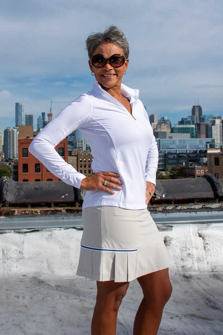GOLFTINI Solid Performance Side Pleat Skort