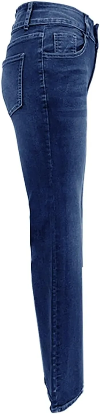 High-Waisted Wide-Leg Jeans for Women Stylish Loose Fit Classic Design Casual Denim Pants Street Washed Denim Trouser