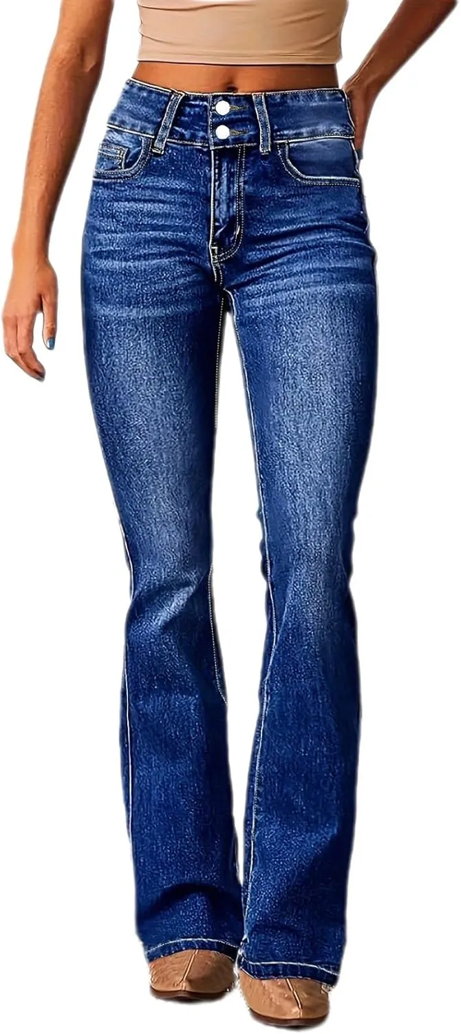High-Waisted Wide-Leg Jeans for Women Stylish Loose Fit Classic Design Casual Denim Pants Street Washed Denim Trouser