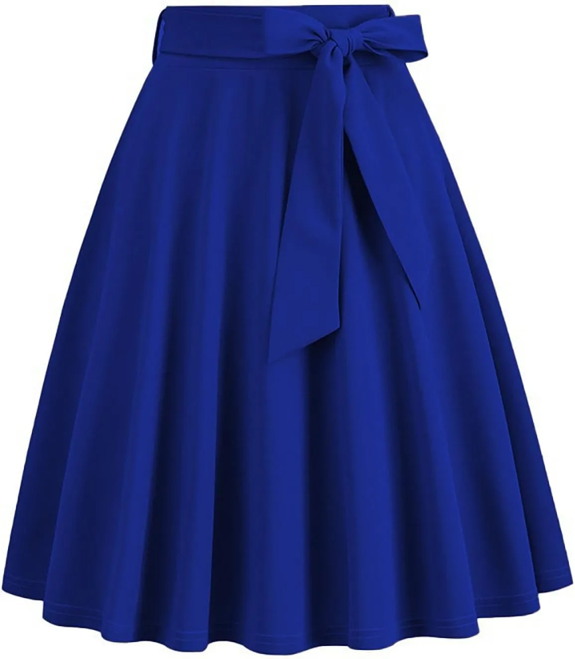 hlysgo Women's High Waist Pleated Midi Skirts 2025 Trendy A-Line Skirt Flowy Swing Skirt with Belt