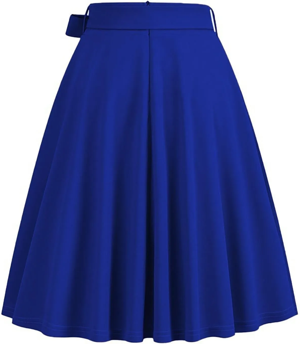 hlysgo Women's High Waist Pleated Midi Skirts 2025 Trendy A-Line Skirt Flowy Swing Skirt with Belt