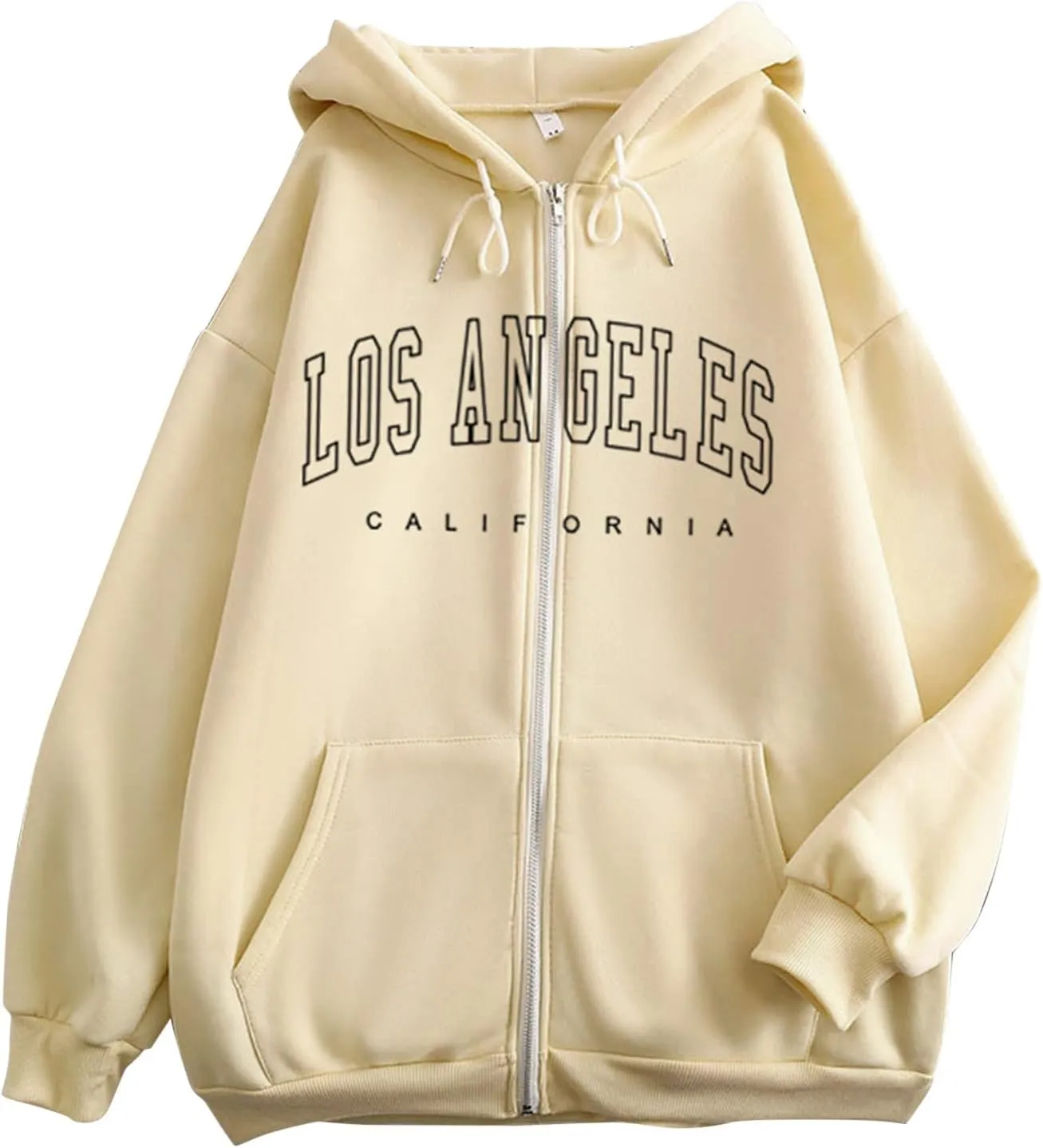 Hoodies for Women Pullover Losangeles Letter Print Hooded Sweatshirt with Pocket Long Sleeve Causal Fleece Tee Aesthetic Fall