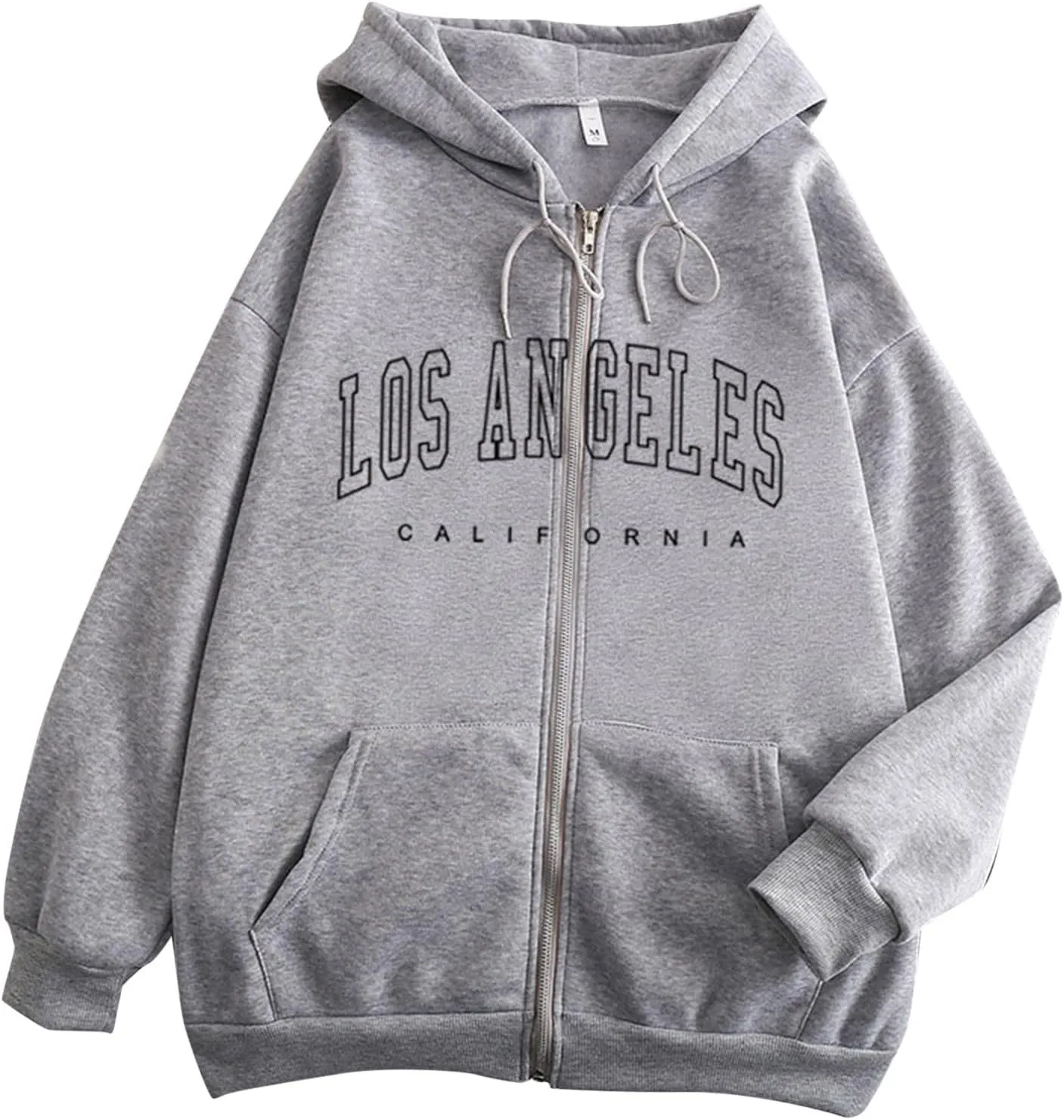 Hoodies for Women Pullover Losangeles Letter Print Hooded Sweatshirt with Pocket Long Sleeve Causal Fleece Tee Aesthetic Fall