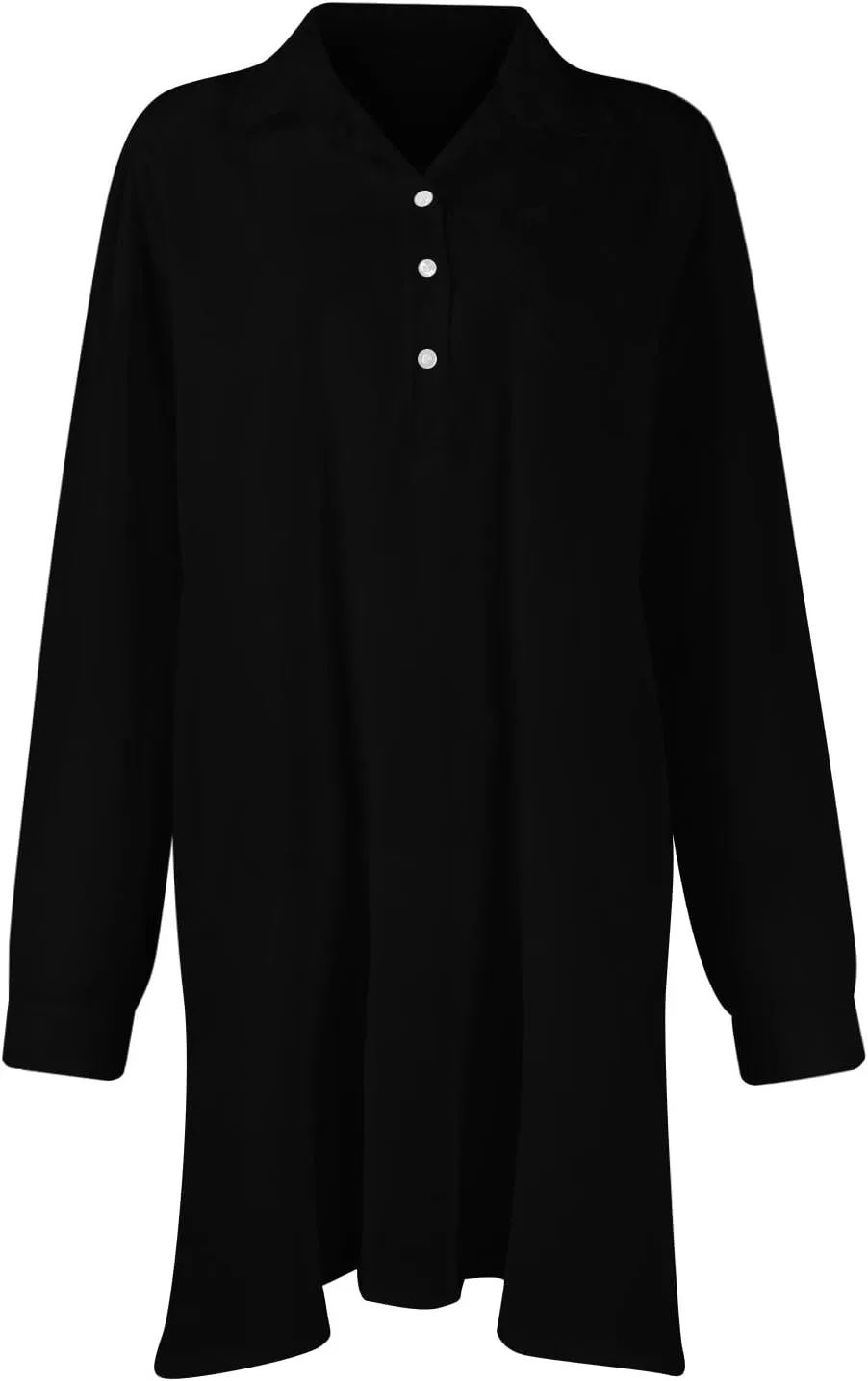 HXHYQKP Shirt Dresses for Women Long Sleeve Button Down Shirt Dress Ruffle Flowy Casual Tunic Shift Mini Dresses